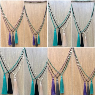 fashion necklace tassels bead crystal mix colorful wholesale alot free shipping